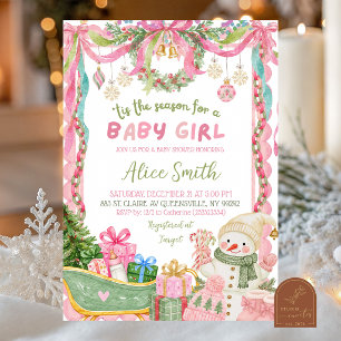 Faire-part de Baby Shower Hivernal Fantaisiste