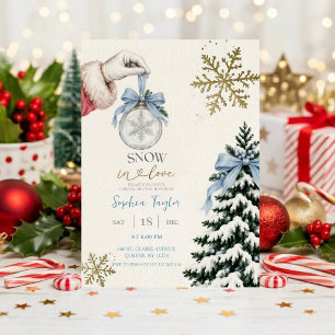Faire-part de Baby Shower hivernal   Neige en amou