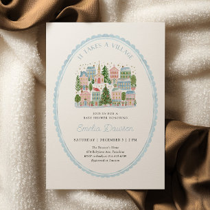 Faire-Part de Baby Shower "Il Faut Tout Un Village