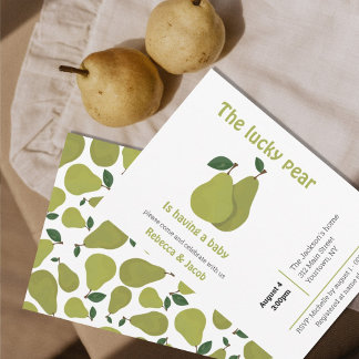 Faire-part de Baby Shower La poire chanceuse