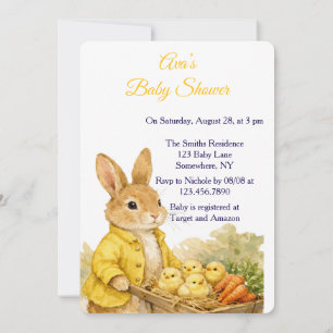 Faire-part de Baby Shower Lapin de Pâques Joyeux