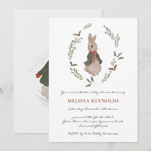 Faire-part de baby shower   Lapin d'hiver