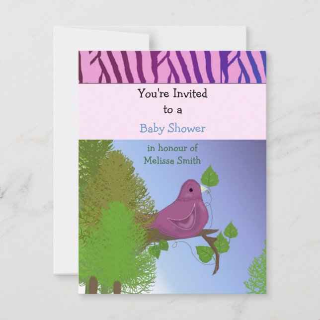 Faire-part de Baby Shower Little Birdie (Devant)