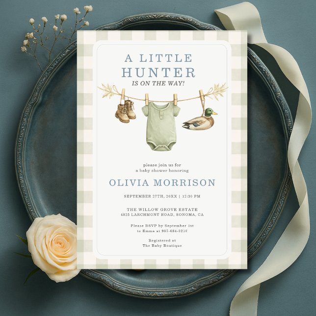 Faire-part de Baby Shower Little Hunter Clotheslin (Créateur téléchargé)