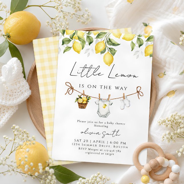 Faire-part de Baby Shower Little Lemon (Créateur téléchargé)