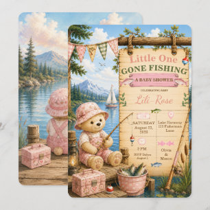 Faire-part de Baby Shower Little One Gone Fishing
