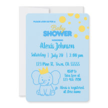 Faire-part de Baby Shower Little Prince Elephant