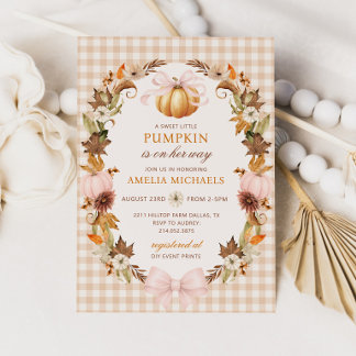 Faire-part de Baby Shower LITTLE PUMPKIN Automne