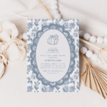 Faire-part de Baby Shower Little Pumpkin Blue Toil