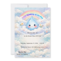 Faire-part de Baby Shower Little Raindrop on the W