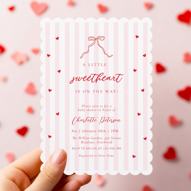 Faire-part de Baby Shower Little Sweetheart Bow (Créateur téléchargé)