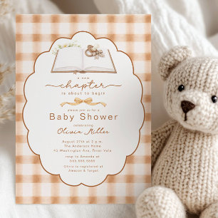 Faire-Part de Baby Shower Livre Nouveau Chapitre N