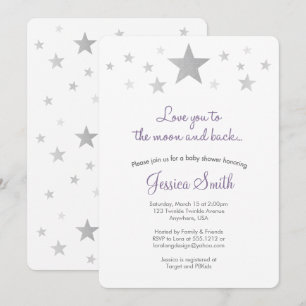 Faire-part de Baby Shower Love You to the Moon & B