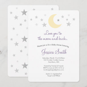 Faire-part de Baby Shower Love You to the Moon & B