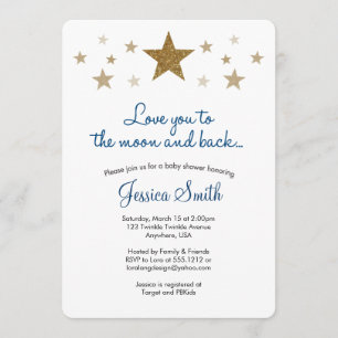 Faire-part de Baby Shower Love You to the Moon & B