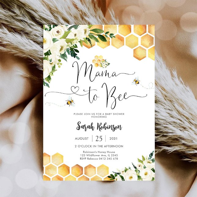 Faire-part de Baby Shower "Mama to Bee" (Créateur téléchargé)