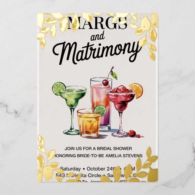 Faire-part de Baby Shower "Margs et Matrimony" | W (Recto)