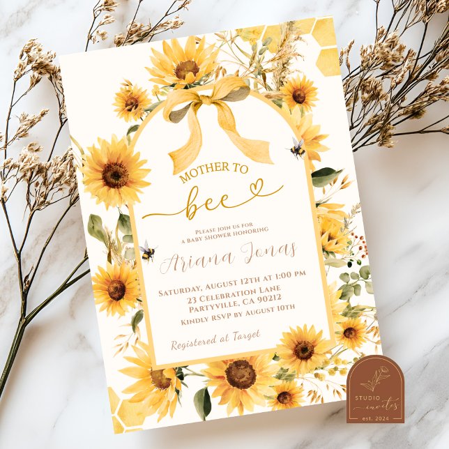 Faire-part de Baby Shower Mère Tournesol pour Bébé (Créateur téléchargé)