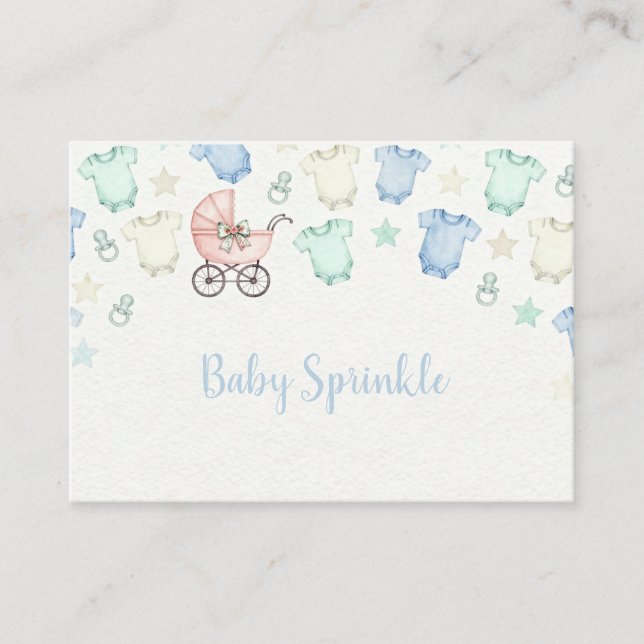 Faire-part de Baby Shower Mignon Vêtements de Bébé (Devant)