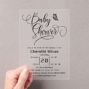 Faire-part de Baby Shower minimaliste moderne Papi