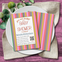 Faire-part de Baby Shower Moderne Arc-en-ciel aux 
