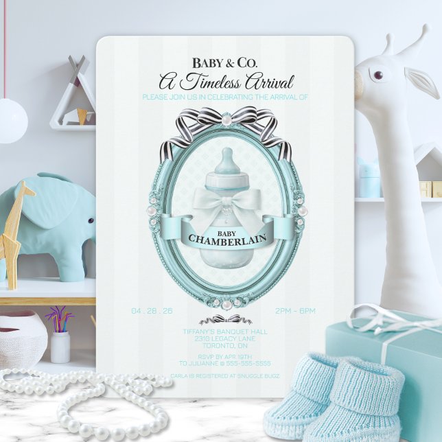 Faire-part de Baby Shower Moderne Baby & Co (Créateur téléchargé)