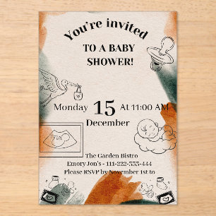 Faire-part de Baby Shower Modifiable   Tétine Mini