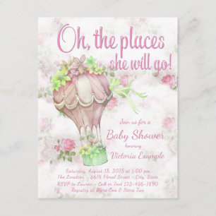 Faire-part de Baby Shower Montgolfière Shabby Chic