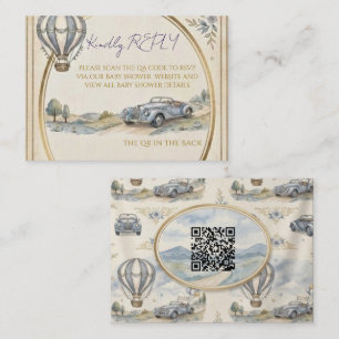 Faire-part de Baby Shower Montgolfière Vintage ave