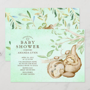 Faire-part de Baby Shower neutre Douce Bébé Paress