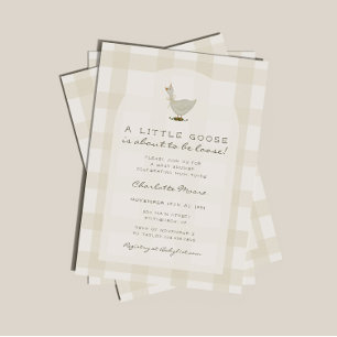 Faire-part de Baby Shower neutre pour un Petit Oie