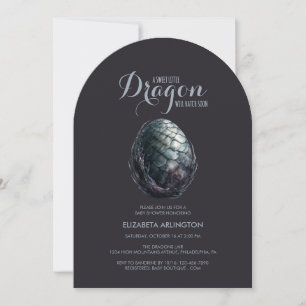 Faire-part de Baby Shower Œuf de Dragon Gothique