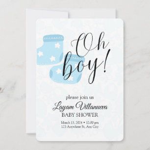 Faire-part de Baby Shower "Oh Boy"