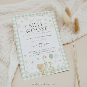 Faire-part de Baby Shower Oie Verte. Gin de Genre