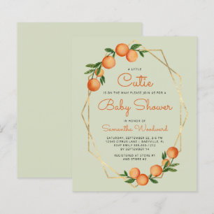 Faire part de Baby Shower Orange Little Cutie Gree