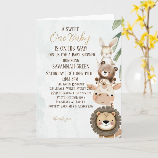 Faire-part de Baby Shower Our Little One (Fleur jaune)