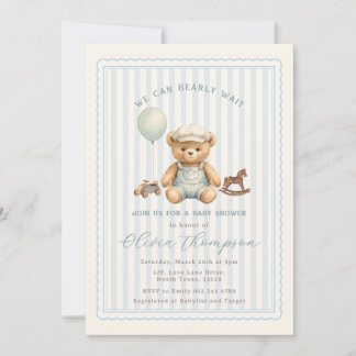 Faire-part de Baby Shower Ours en Peluche