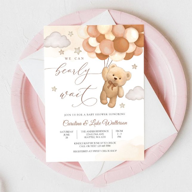Faire-part de Baby Shower Ourson Mignon (Créateur téléchargé)