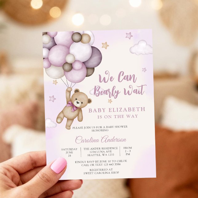 Faire-part de Baby Shower Ourson Mignon (Créateur téléchargé)