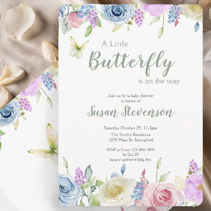 Faire-part de Baby Shower Papillon Bébé de Genre N