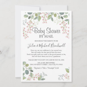 Faire-part de Baby Shower par courrier à l'aquarel
