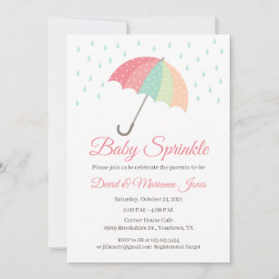 Faire-part de Baby Shower Parapluie C'est une fill
