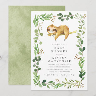 Faire-part de Baby Shower Paresseux