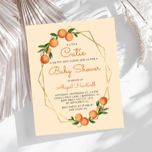 Faire-part de Baby Shower Pastel Orange Little Cut