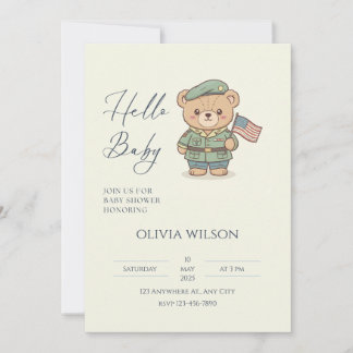 Faire-part de Baby Shower Patriotique — Rouge Blan