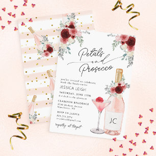 Faire-part de Baby Shower Petales & Prosecco