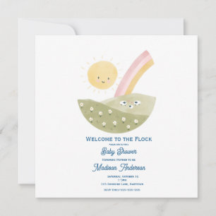 Faire-part de Baby Shower Petit Agneau Genre Neutr