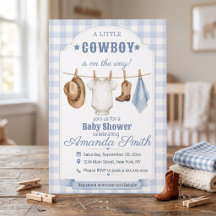 Faire-part de Baby Shower Petit Cowboy | Garçon We