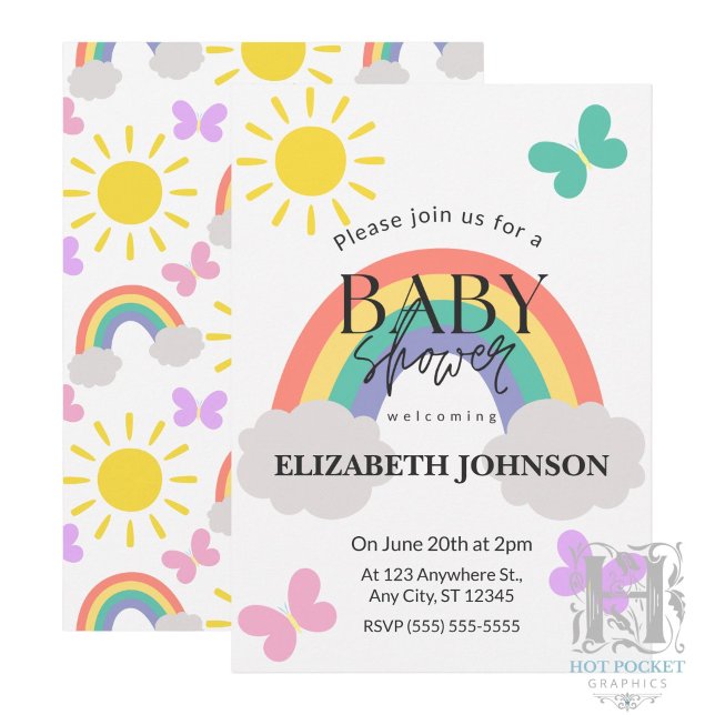 Faire-part de Baby Shower Petits Rayons de Soleil  (Créateur téléchargé)