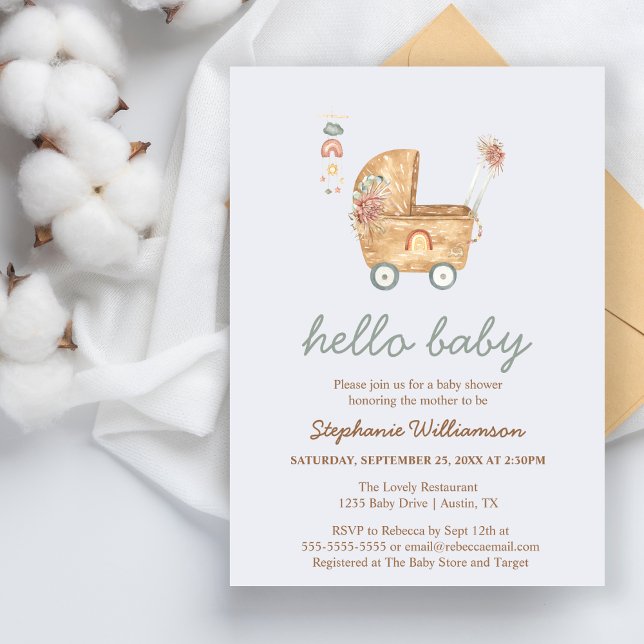 Faire-part de Baby Shower pour bébé Bohème de Budg (Créateur téléchargé)